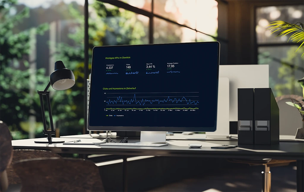 Analyse-Dashboard mit Website-Kennzahlen